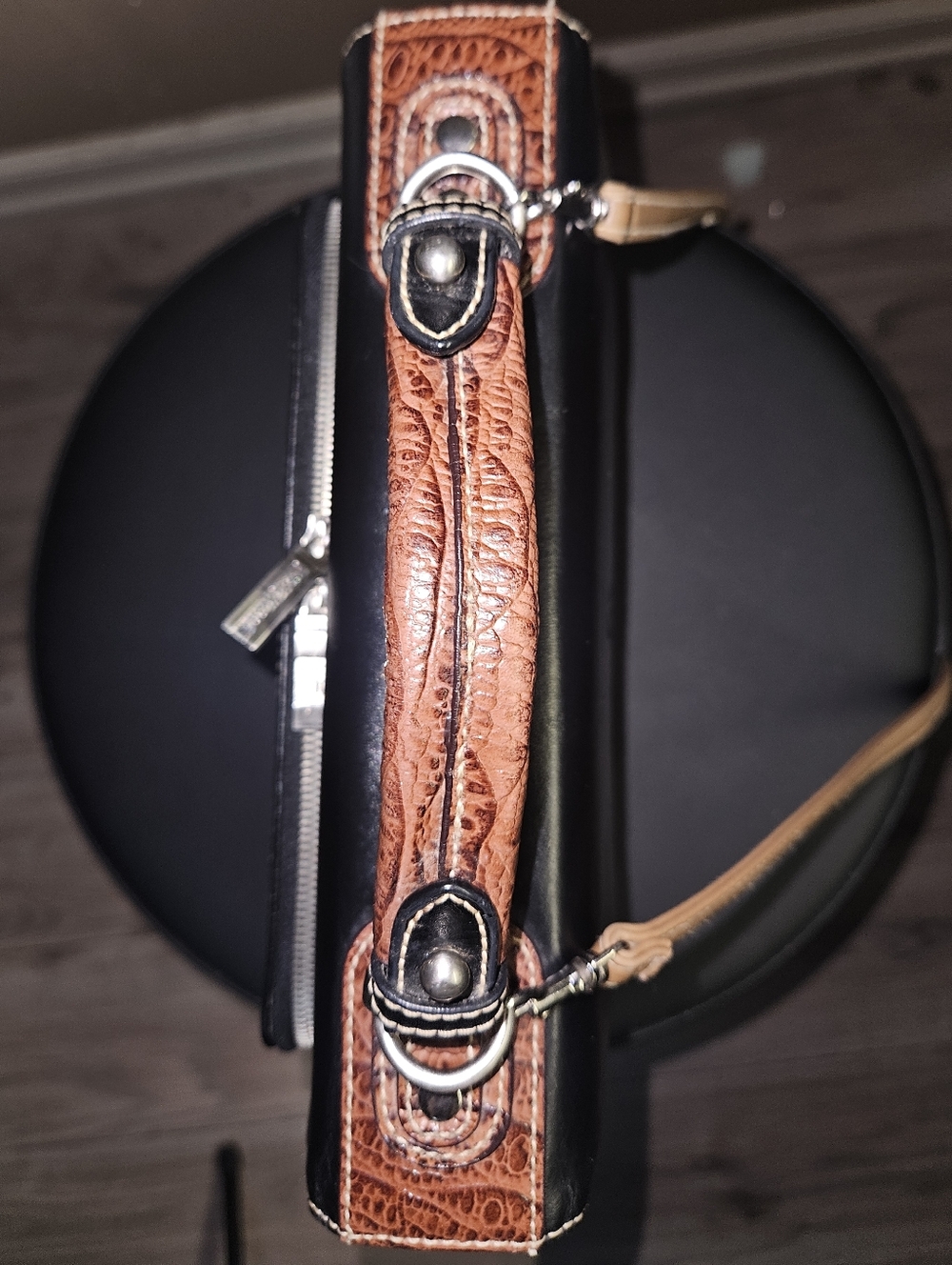 💥Sale💥Bellerose Vintage 1980's Exotic Leather Satchel - Picture 6 of 10